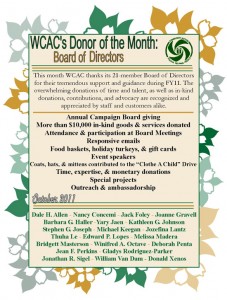 Donors of the Month - October 2011